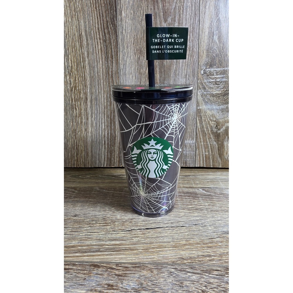 Starbucks Halloween 2021 Spider Web Glow In The Dark 16oz Cold Cup DIY Stickers